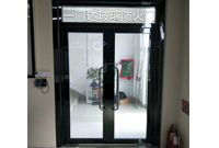 黑钛金拉丝玻璃防火门
